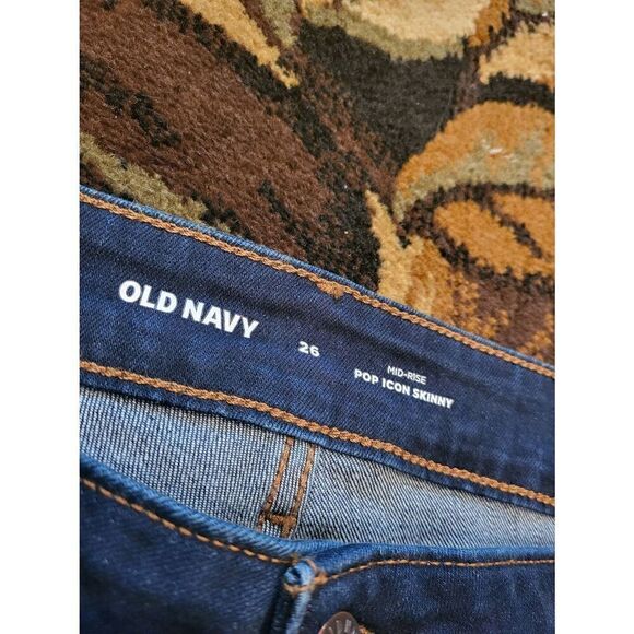 Old Navy Mid Rise Pop Icon Skinny Jeans Fern Blue Women's 26 - Picture 3 of 4